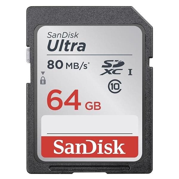 64GB SanDisk Ultra SDXC Class 10 UHS-I 80MB/s