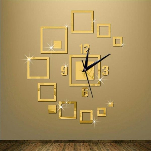 Seinäkoriste 3D kello - Kulta