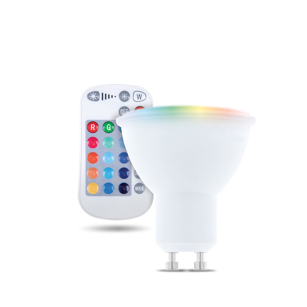 Forever Light LED-lamppu GU10 5W RGB + valkoinen kaukosäätimellä