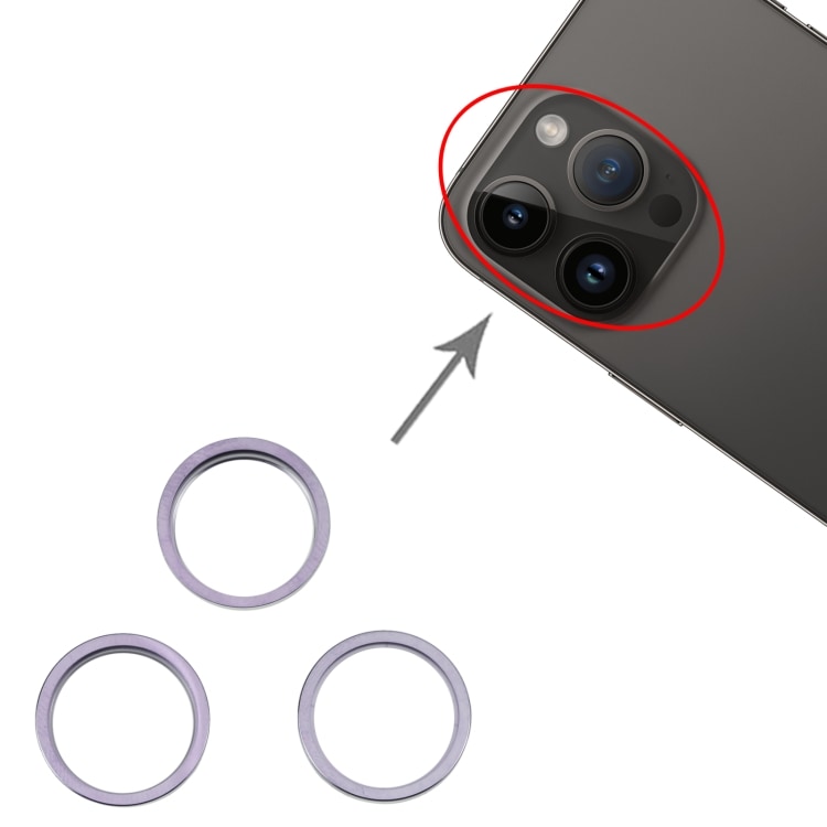 Linssisuoja iPhone 14 Prolle - läpinäkyvä/violetti