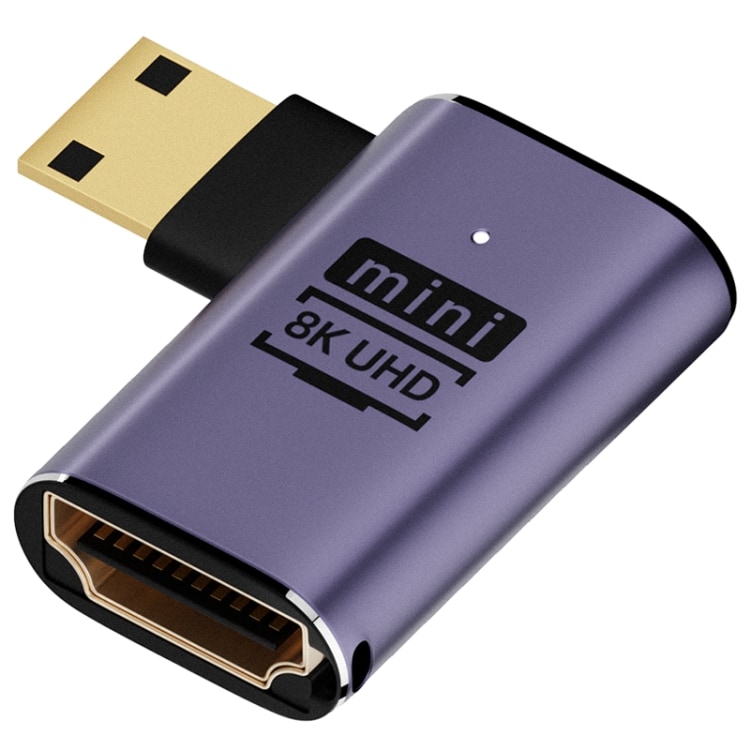 8K HDMI 2.1 HDMI naaras - Mini HDMI uros - kulmalla