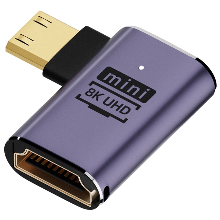 8K HDMI 2.1 HDMI naaras -  Mini HDMI uros - kulmalla