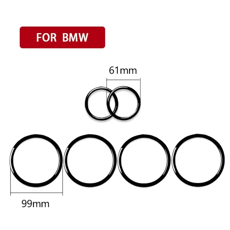 Koristerenkaat ovikaiuttimiin BMW X5 E70 2008-2013 / X6 E71 2009-2014, 6 kpl, musta