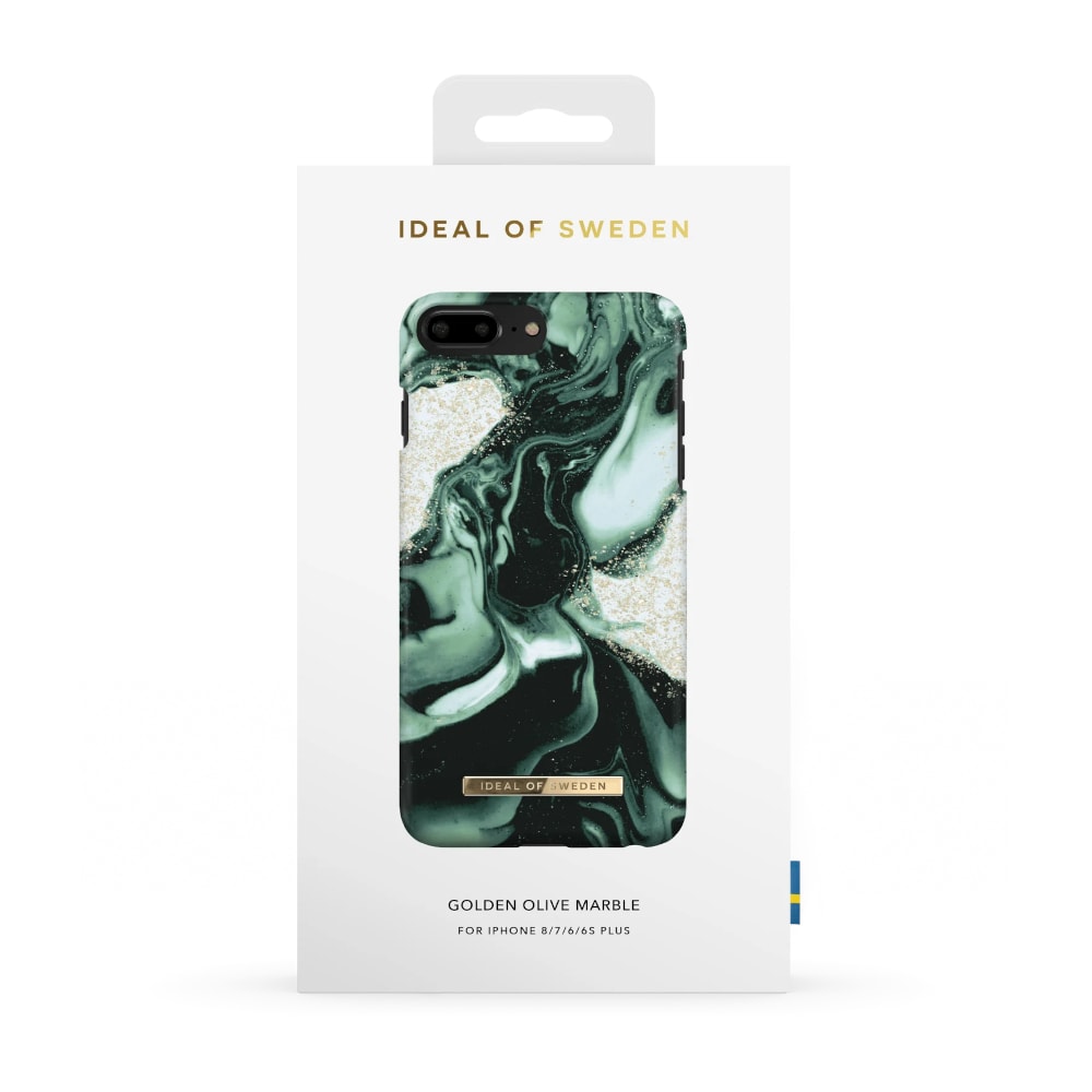 IDEAL OF SWEDEN Kännykän suojakuori Golden Olive Marble iPhone 8/7/6/6s Plus -puhelimelle