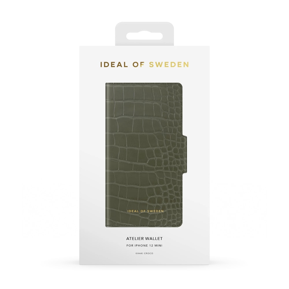 IDEAL OF SWEDEN Lompakkokuoret Khaki Croco till iPhone 12 mini