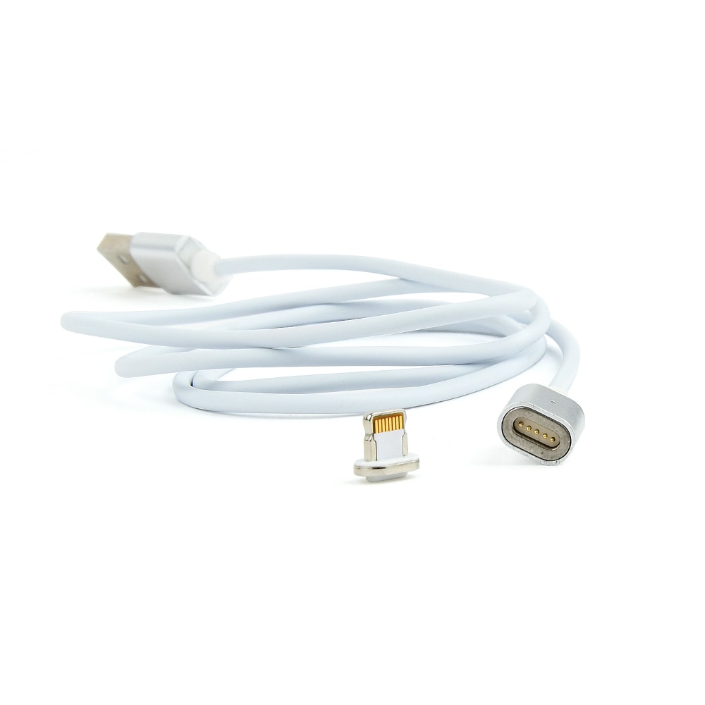 Cablexpert Magnetisk laddningskabel USB-A till Lightning - 1m, Vit