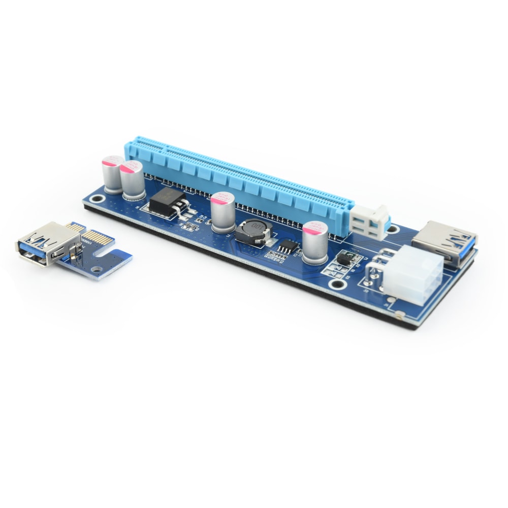 Gembird PCI-Express Riser -kortti 6-pinnisellä virtakaapelilla