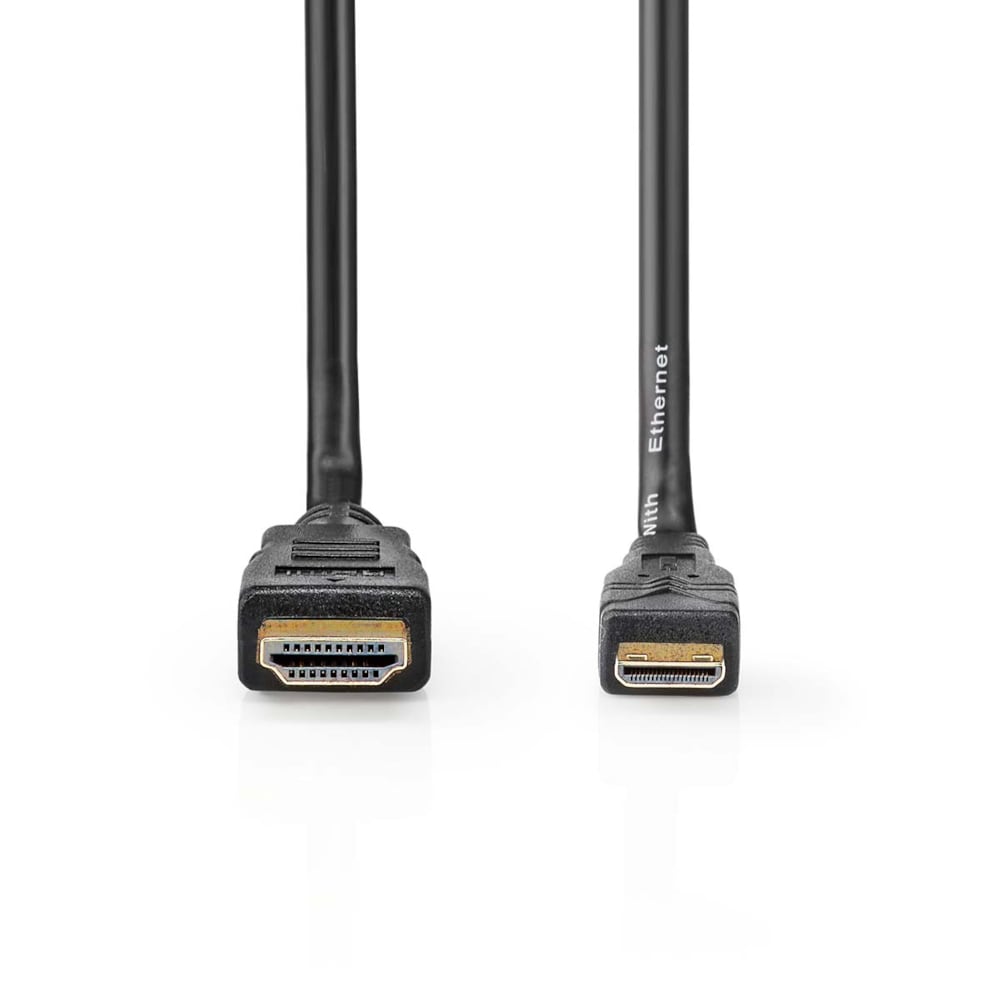 HDMI Mini HDMI:lle ethernetillä - 2m, nikkelipäällysteinen
