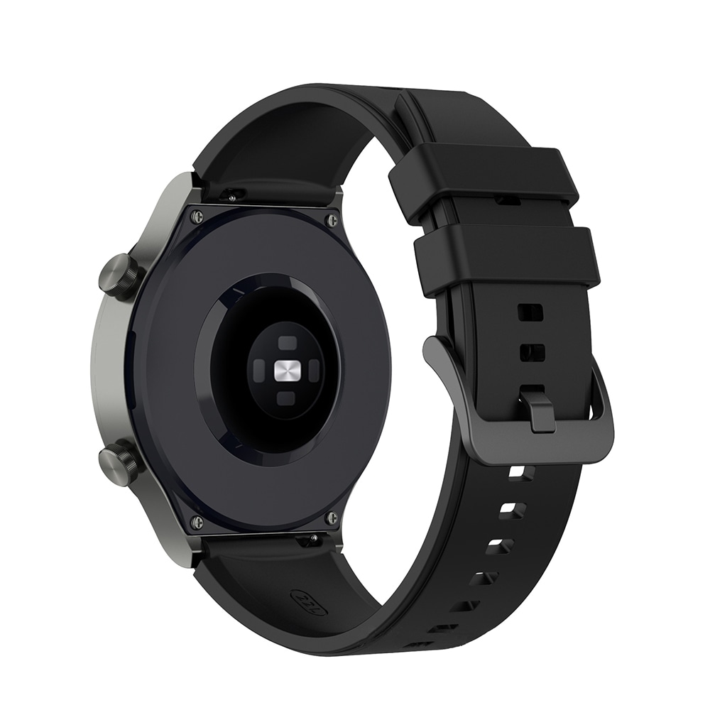 Silikoniranneke 22mm Huawei Watch GT3 Prolle 46mm - musta