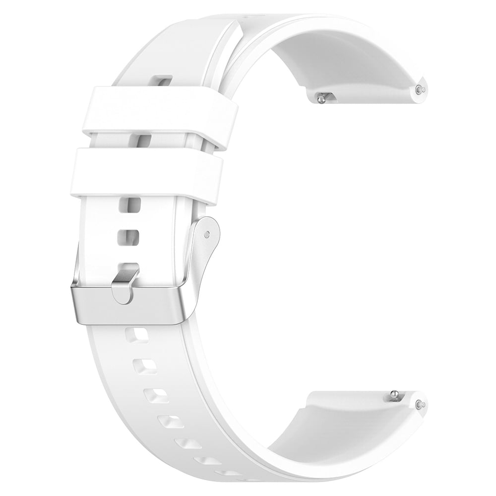 Silikoniranneke 20mm Huawei Watch GT3 Prolle 43mm - valkoinen/hopea