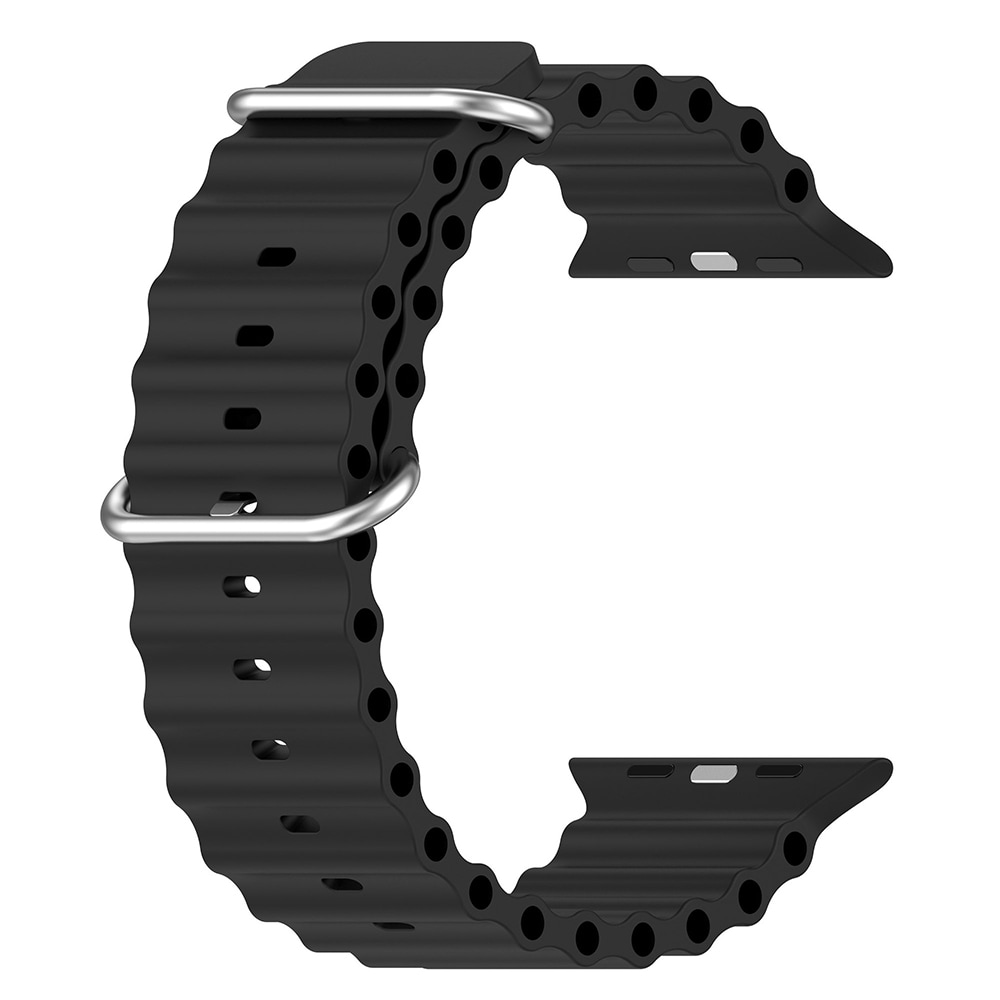 Silikoninen Ocean-ranneke Apple Watch Ultralle - 38/40/41mm, musta