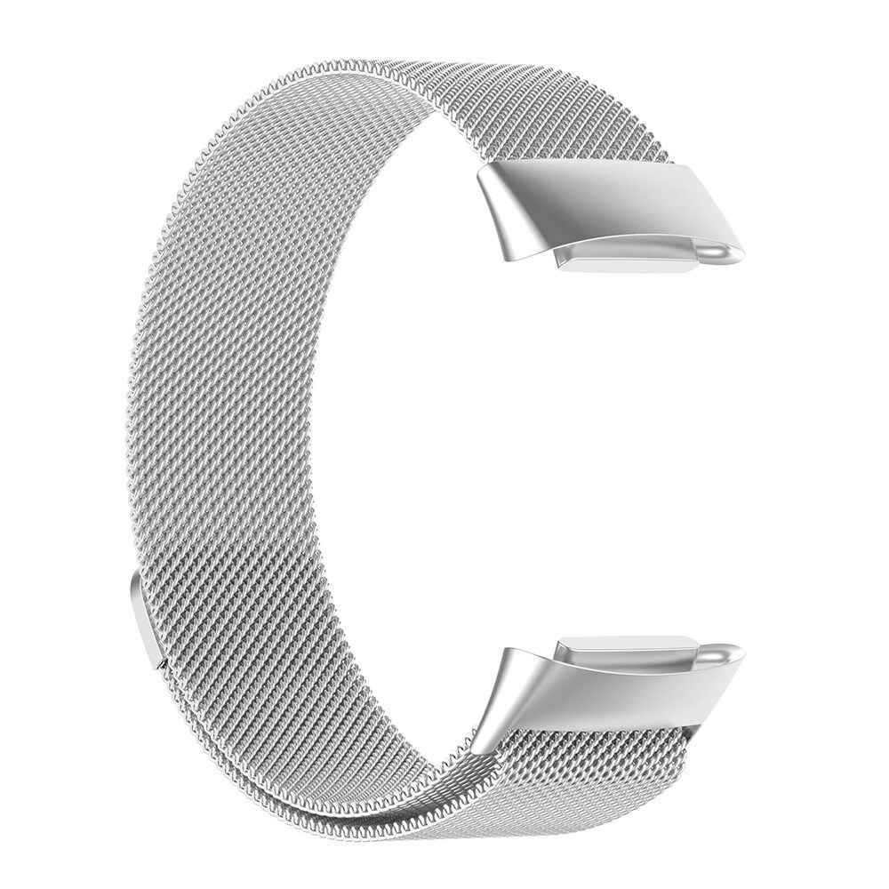 Metalliranneke Milanese Loop Fitbit Charge 5 - Hopeinen