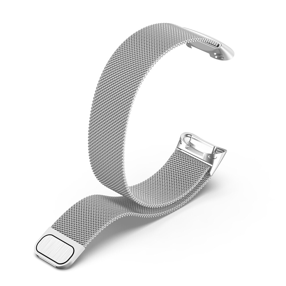 Metalliranneke Milanese Loop Fitbit Charge 5 - Hopeinen