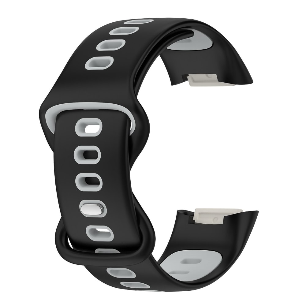 Silikoniranneke Fitbit Charge 5:lle - musta/harmaa