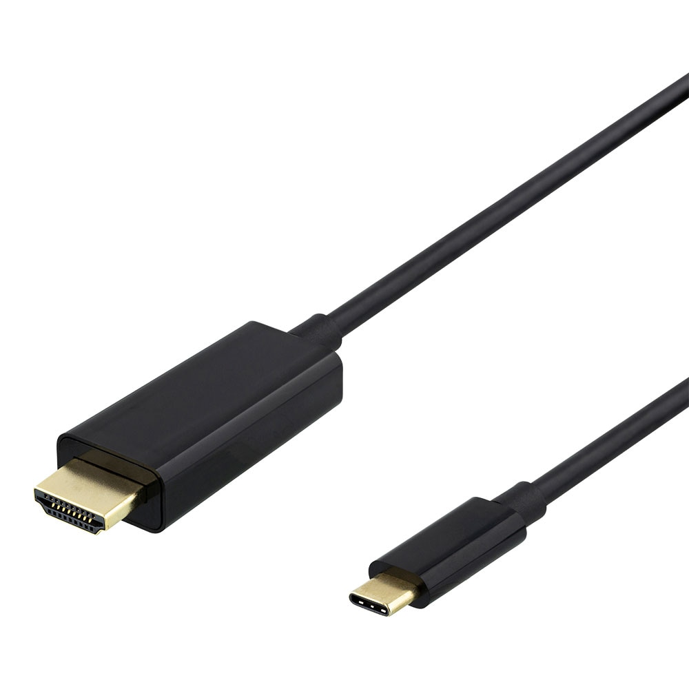 Deltaco USB-C-HDMI-kaapeli 4K 30Hz 1m