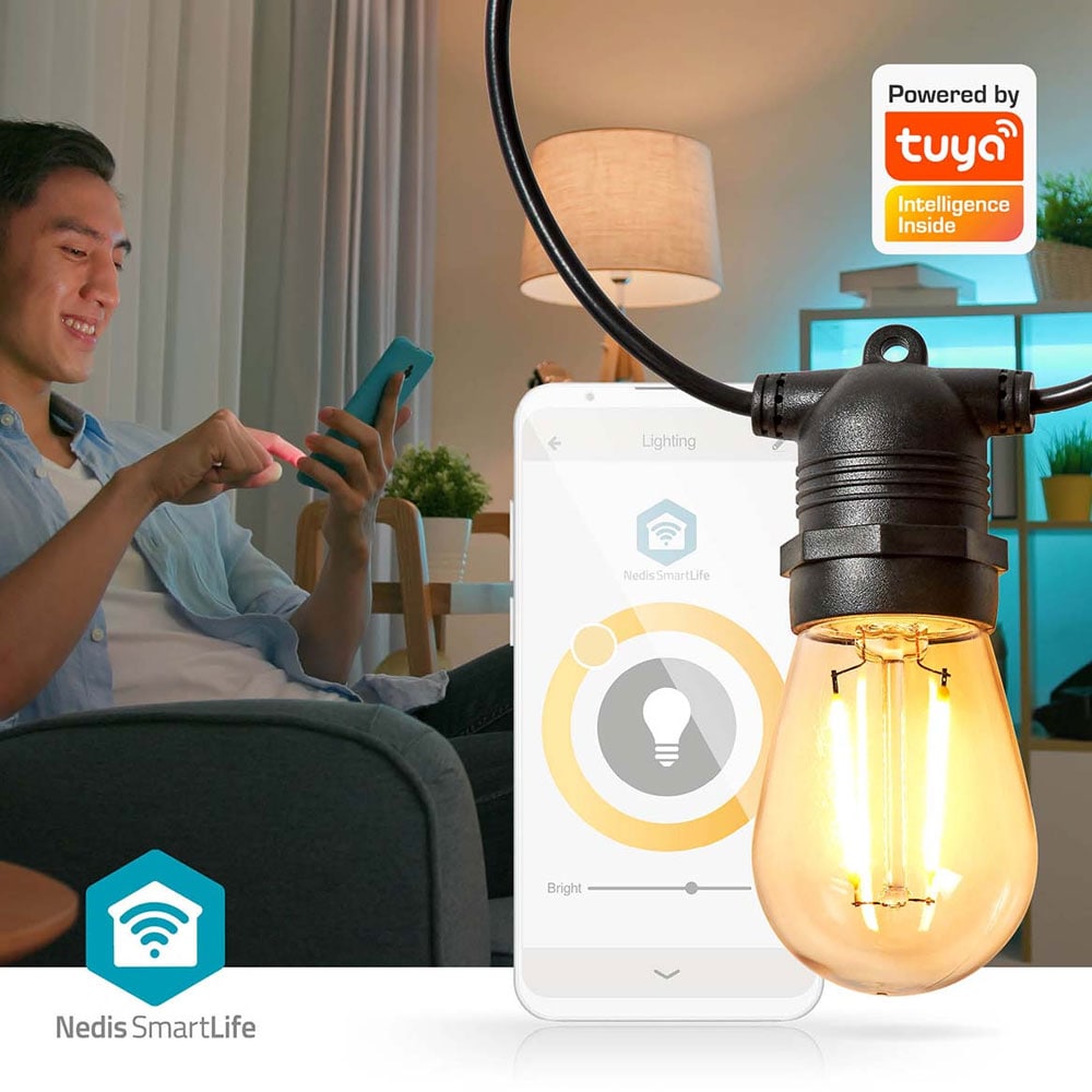 Nedis SmartLife -valonauha 10 LED-valolla - Wi-Fi, 9m, lämmin valkoinen