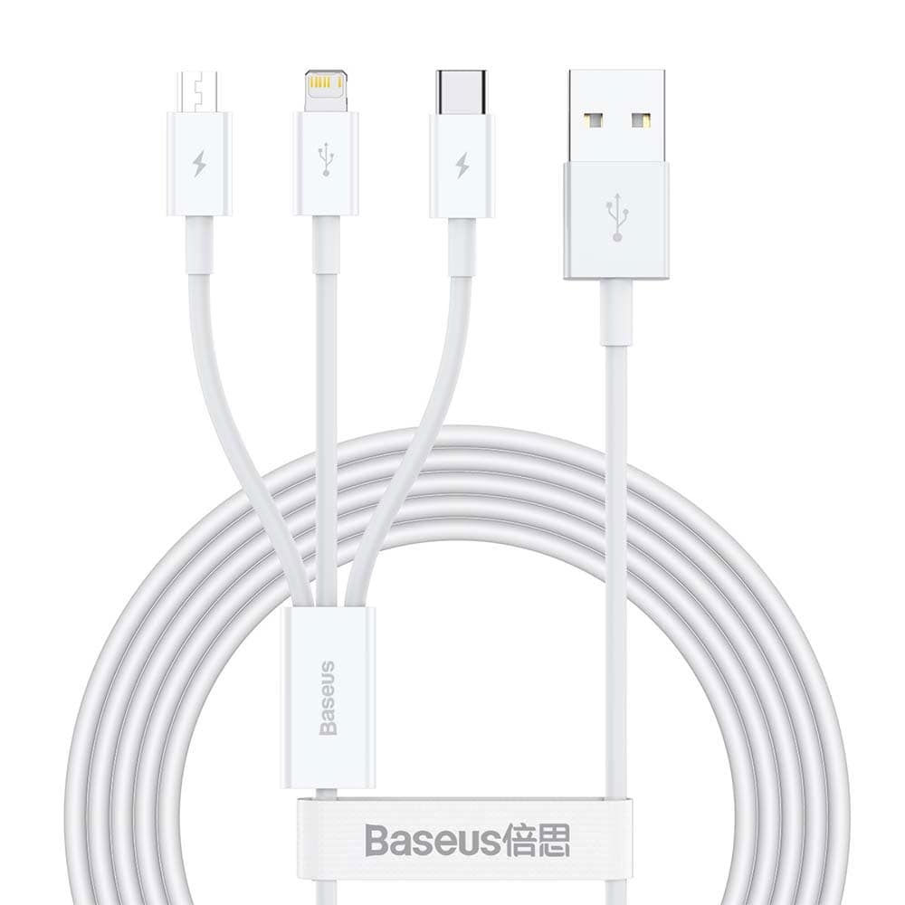 Baseus 3-in-1 latauskaapeli USB - Lightning + USB-C + microUSB 1,5 m 3,5 A