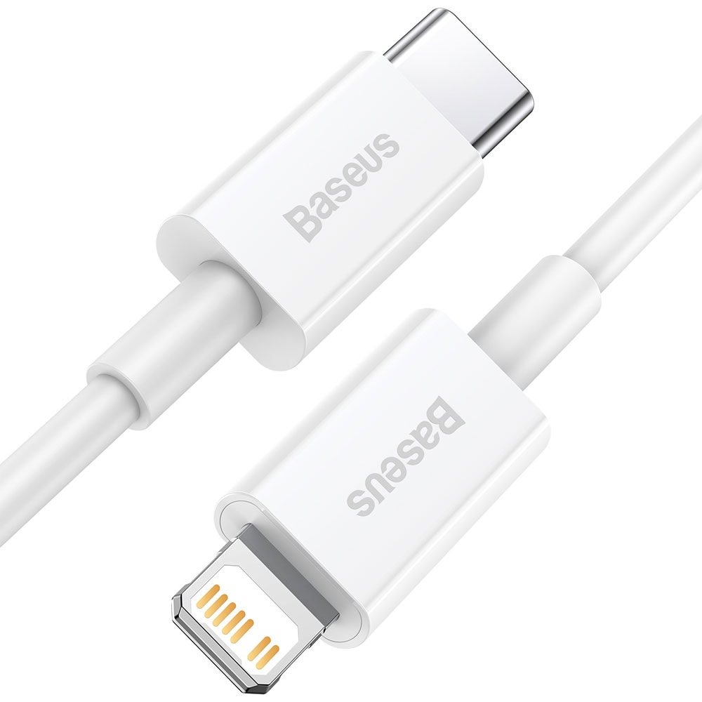 Baseus-latauskaapeli USB-C - Lightning 2,0m 20W - valkoinen