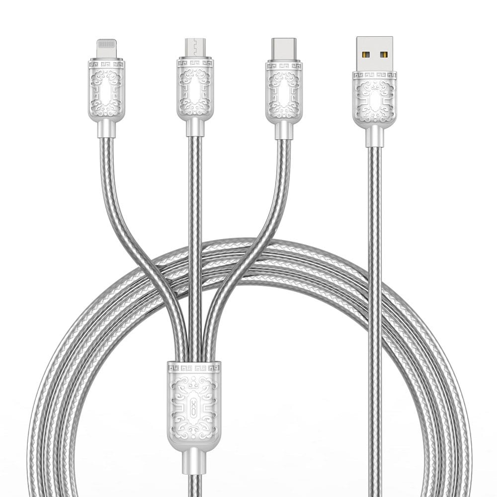 XO 3-in-1 latauskaapeli - USB-C / microUSB / lightning