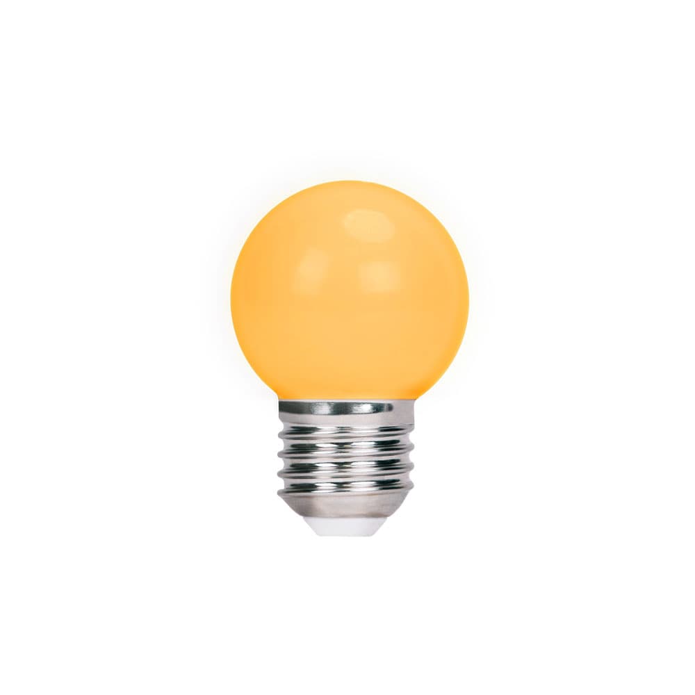 LED-lamppu E27 G45 2W 230v keltainen 5kpl
