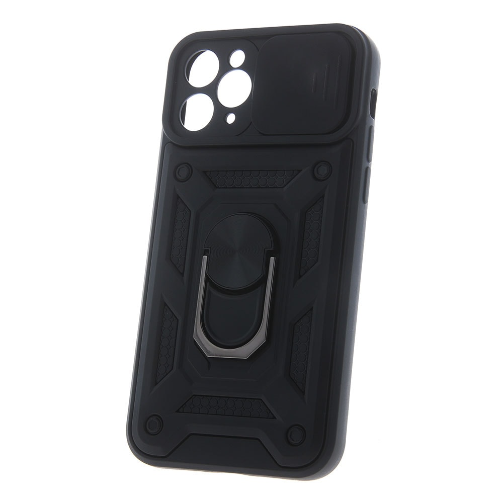 Defender-kotelo mobiilirenkaalla Motorola Edge 30 Neo -puhelimelle - musta