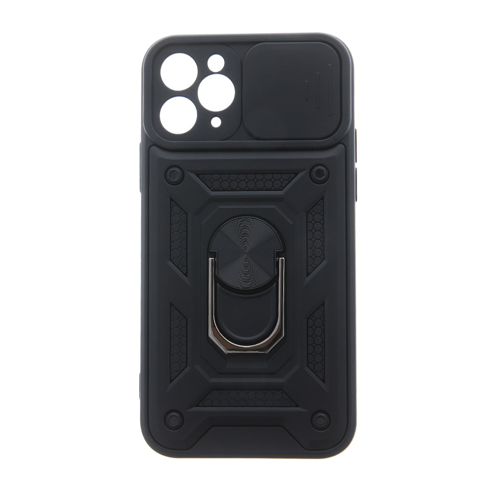Defender-kotelo mobiilirenkaalla Motorola Moto E13:lle - musta