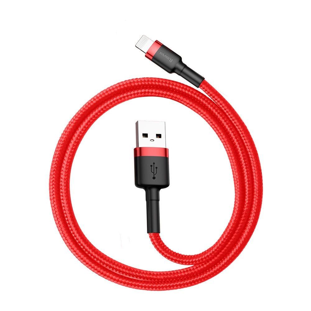 Baseus Cafule USB - Lightning -kaapeli 0,5 m - punottu punainen