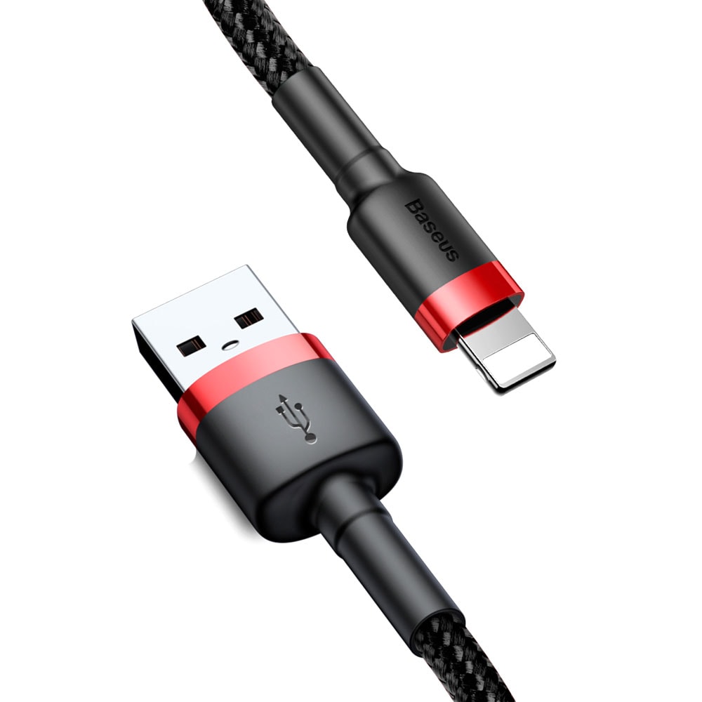 Baseus Cafule USB - Lightning -kaapeli 2m - punottu musta