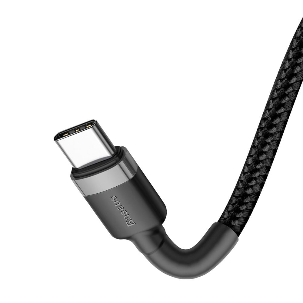 Baseus Cafule USB-C - USB-C -kaapeli 1 m - punottu musta/harmaa