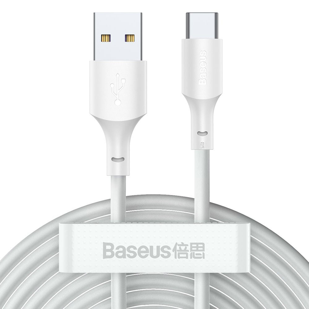 Baseus USB – USB-C -kaapeli 40 W 1,5 m 2 kpl - valkoinen