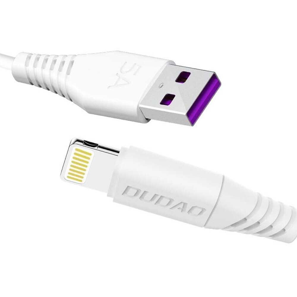 Dudao USB-kaapeli USB - Lightning 5A 1m - Valkoinen