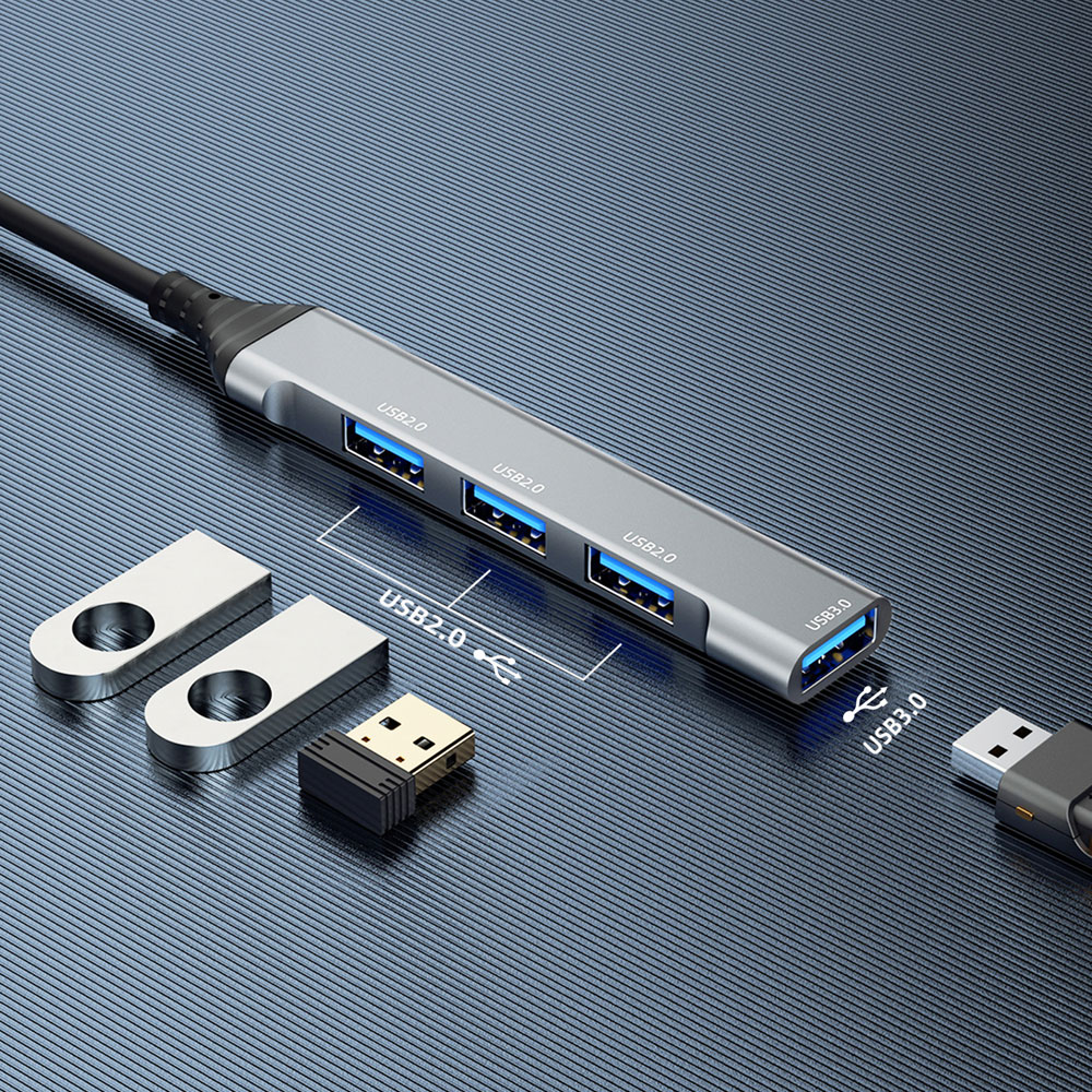 Dudao USB-Hub 4in1 USB-A - 4x USB-A (3 x USB2.0 / USB3.0)