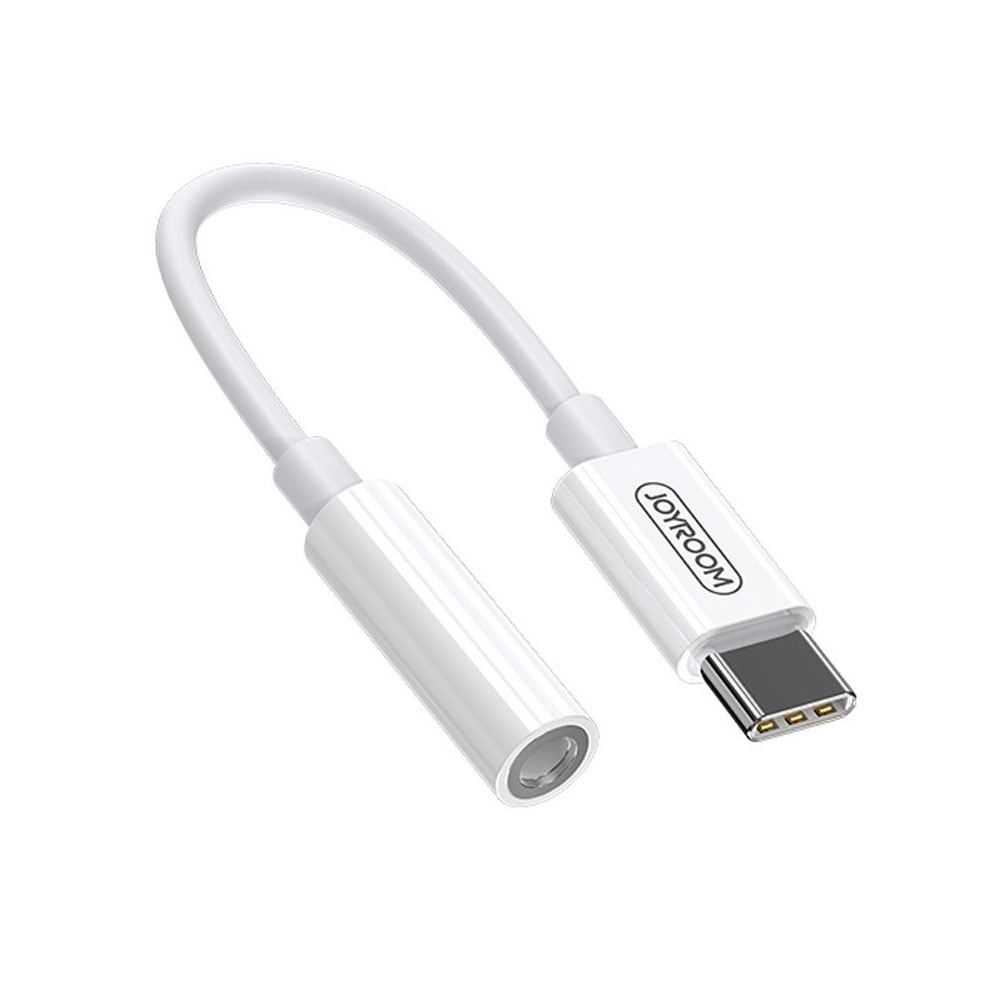 Joyroom -adapteri 3.5mm - USB-C, valkoinen