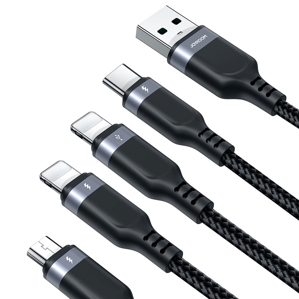 Joyroom 4-to-1 USB-kaapeli USB-A - 1xUSB-C, 2xLightning & 1xMicroUSB.