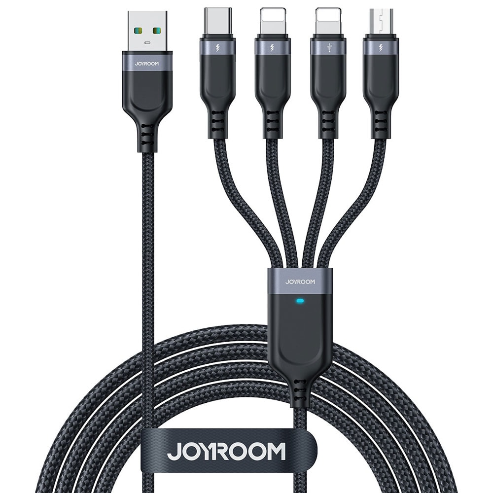 Joyroom 4-to-1 USB-kaapeli USB-A - 1xUSB-C, 2xLightning & 1xMicroUSB.
