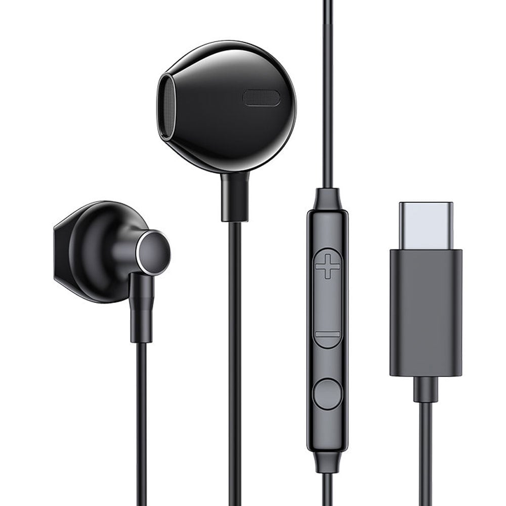 Joyroom In -Ear -kuulokkeet USB-C-liittimellä, mikrofonilla ja kaukosäätimellä - Musta