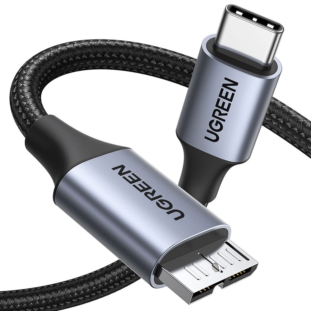 Ugreen USB-kaapeli USB-C - MicroUSB B 3.0 1m - harmaa