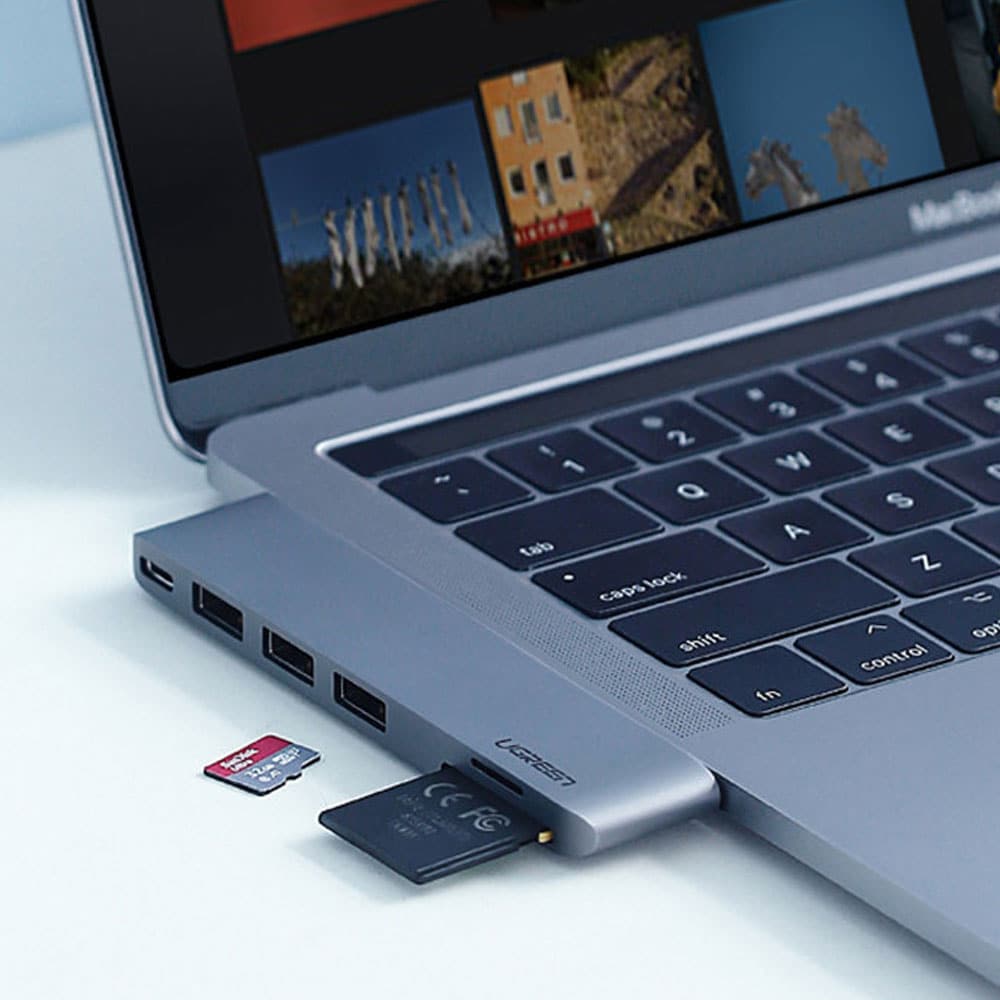 Ugreen Multihubb MacBook Pro / Air - 2xUSB-C 3xUSB ja muistikortinlukija