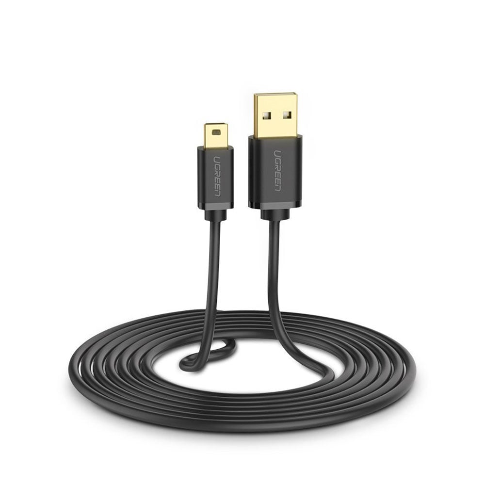 Ugreen USB-kaapeli USB-miniUSB 480 Mbps 3m - musta