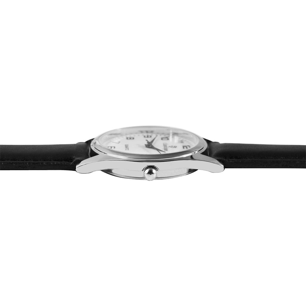 Classique miesten kello keinonahkarannekkeella - Musta ranneke / Valkoinen kello