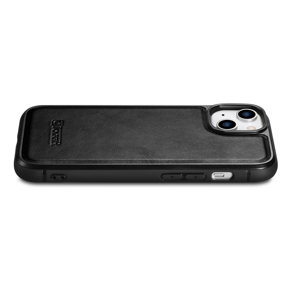 iCarer nahkakotelo iPhone 14 Plus -puhelimelle - musta