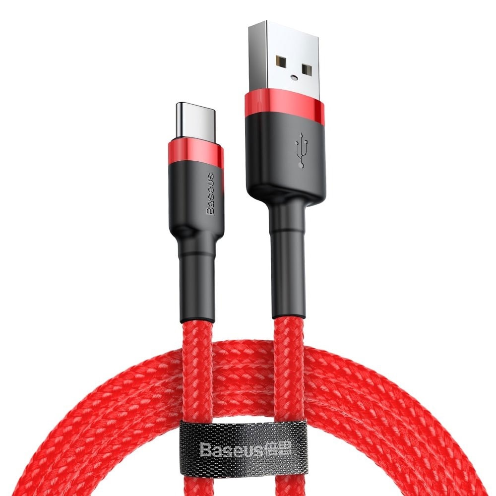 Baseus Cafule punottu USB-kaapeli USB - USB-C 2A 3m - punainen