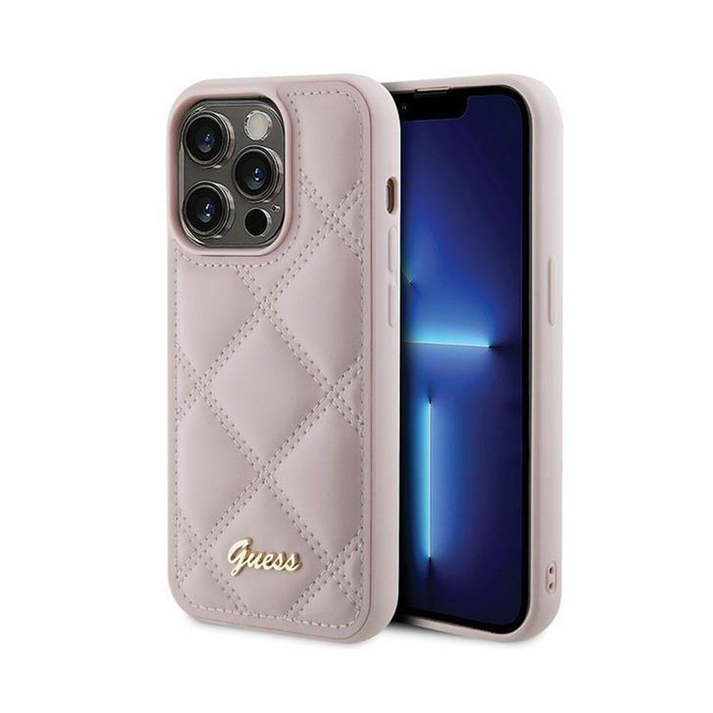 Guess Diamond Quilted Kuori iPhone 15 Pro Max - Pinkki