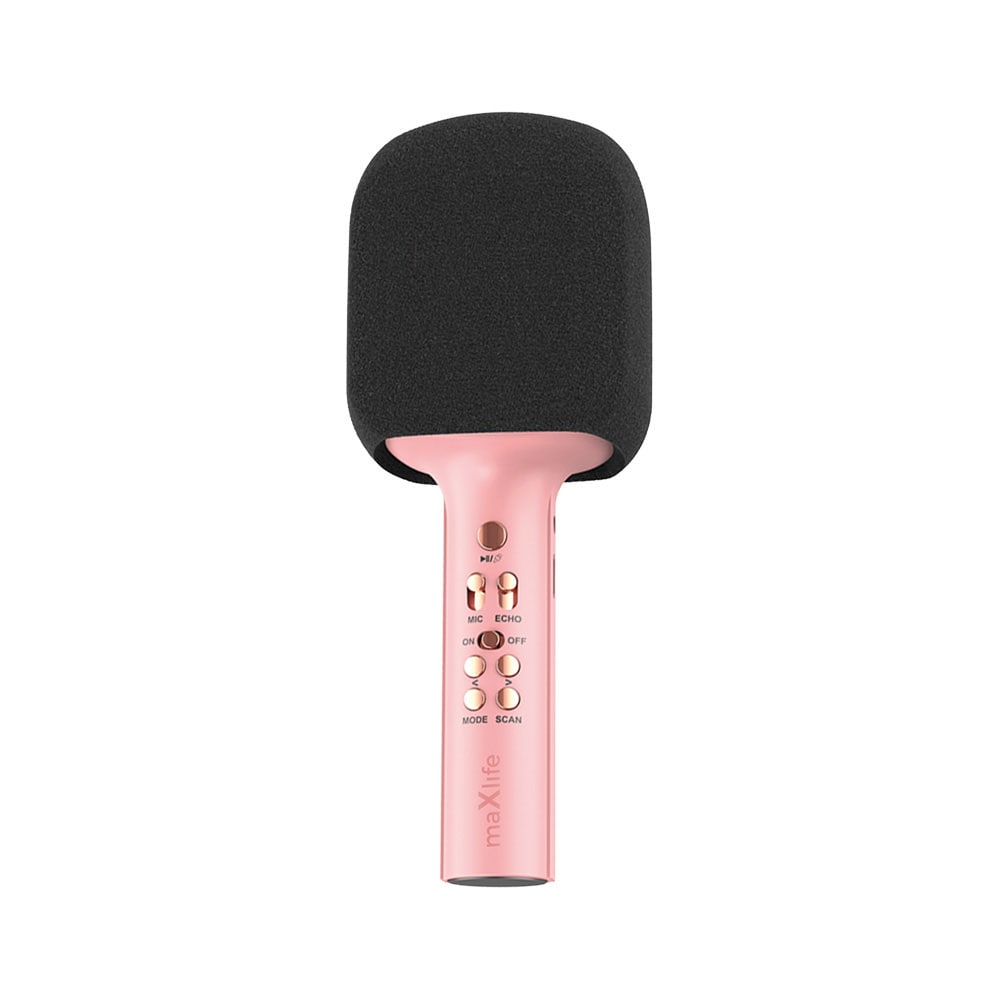 Maxlife langaton karaokemikrofoni kaiuttimella - vaaleanpunainen