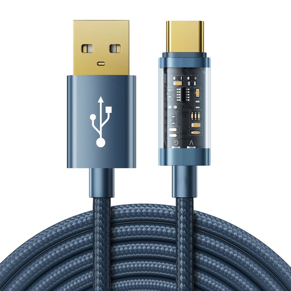 Joyroom Punottu USB-kaapeli USB-USB-C 3A 2m - sininen