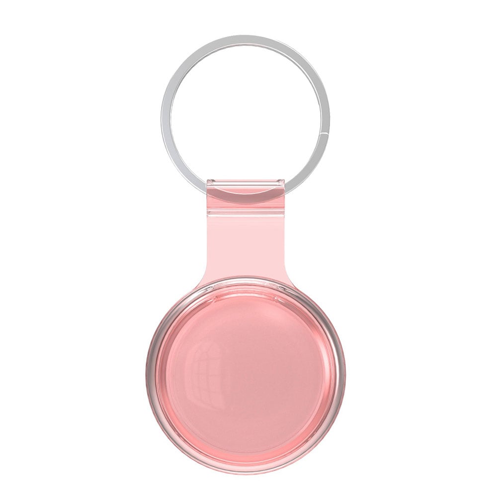 Vedenpitävä Airtag-kotelo avaimenperällä - kirkas/vaaleanpunainen
