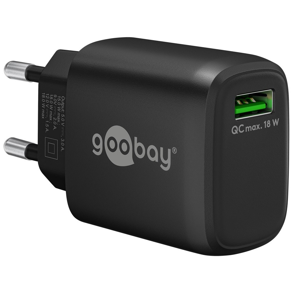 Goobay USB-pikalaturi QC 3.0 18W - musta