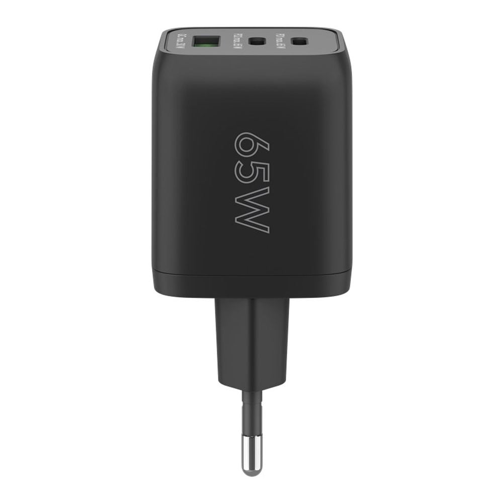 Goobay USB-laturi 1xUSB QC 3.0 2xUSB-C PD 65W - musta