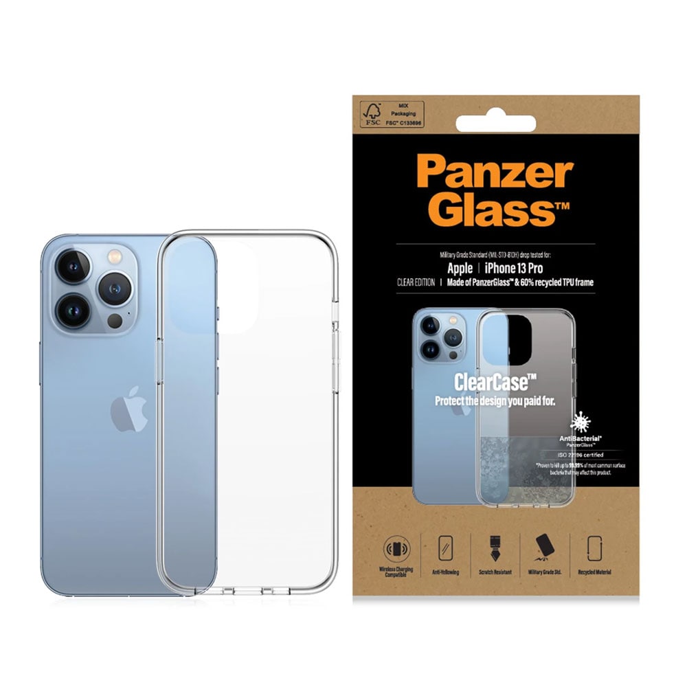 PanzerGlass ClearCase iPhone 13 Pro Max -puhelimelle - Läpnäkyvä