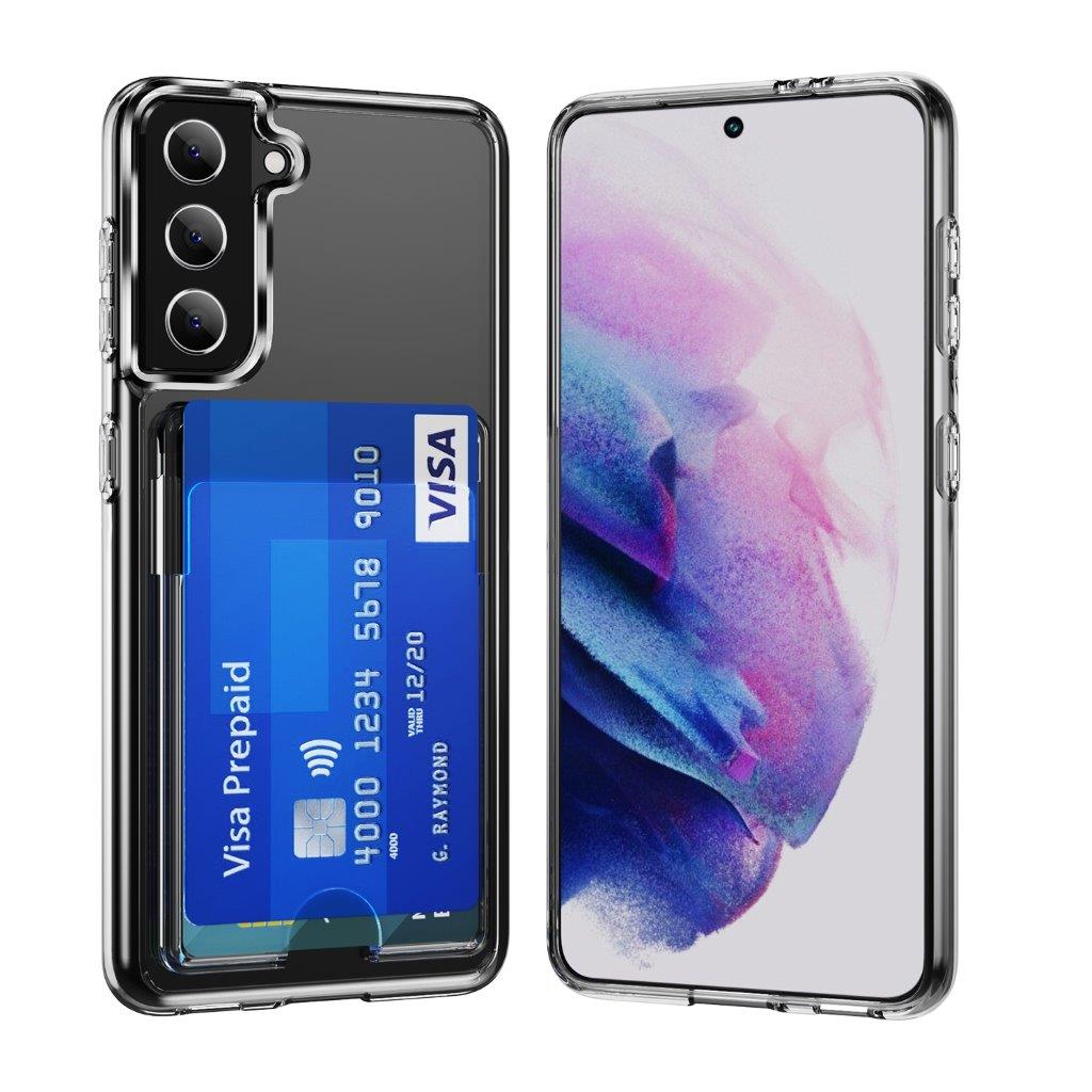 Ohut takakuori korttipidikkeellä Samsung Galaxy S21+ 5G -puhelimelle - Läpinäkyvä